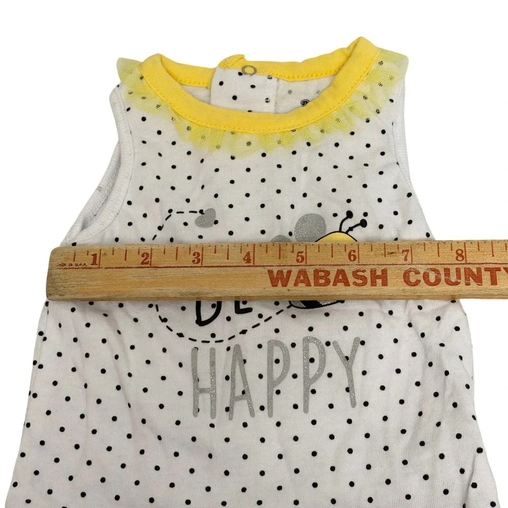 Garanimals DDG Darlings Baby Girl 6-9M Floral Bodysuit Bee Polka Dot Top Lot 2pc